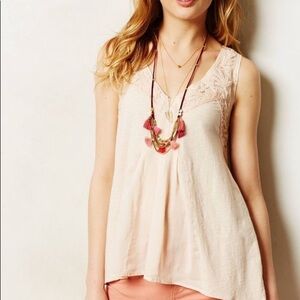 Anthropologie meadow rue peach tonola blouse xs
